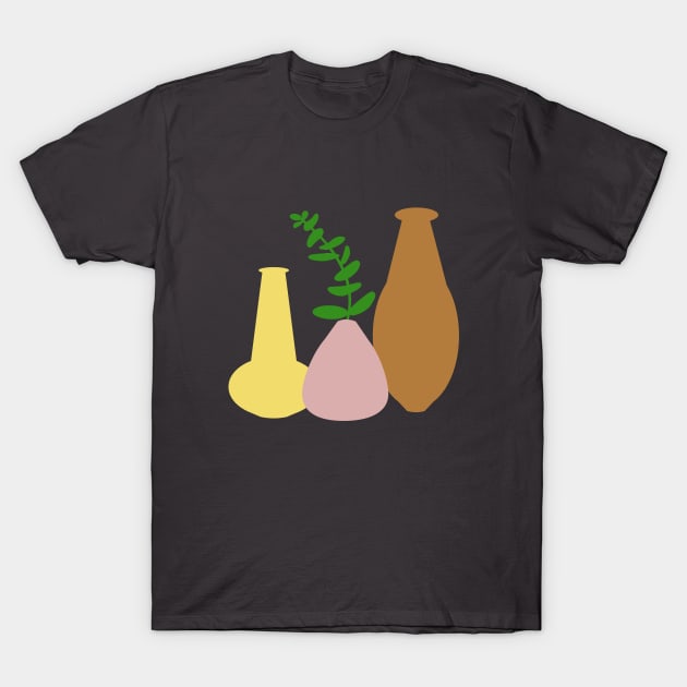 Boho Pots and Ecalyptus Leaf T-Shirt by Janremi